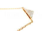 2ct Round Cut Moissanite Inverted Pave Triangular Pendant 14k Yellow Gold Plated