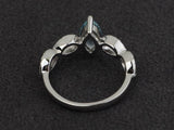 2.1ct Engagement Ring Marquise Cut Blue Aquamarine Infinity 14k WhiteGold Finish