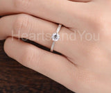 0.5ct Round Cut Moissanite Solitaire with Accents Ring 14k White Gold Plated