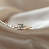 0.5ct Baguette Simulated Diamond Two Stone Engagement Ring 14k YellowGold Plated
