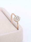 Cluster Snowflake Engagement Ring 1.5ct Round Cut Diamond 14k Rose Gold Finish