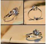 1Ct Round Cut Diamond Six Prong Solitaire Engagement Ring 14K White Gold Finish