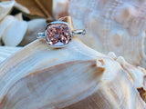 1.7ct Engagement Ring Cushion Cut Morganite Solitaire Women 14k WhiteGold Finish