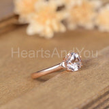 0.6ct Round Cut Simulated Peach Morganite Solitaire Ring 14k Rose Gold Plated