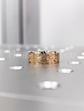 0.01ct Round Cut Moissanite Anniversary Floral Wedding Band 14k Rose Gold Plated