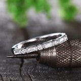 0.5ct Baguette Cut Simulated Diamond Stackable Wedding Band 14K WhiteGold Plated