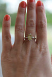 1.35ct Emerald Cut Yellow Sapphire Engagement Ring Solitaire 14k White Gold Over