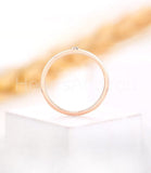 0.01ct Round Cut Moissanite Minimalist Women Engagement Ring 14k RoseGold Plated
