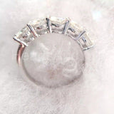 2.2ct Round Cut Moissanite Five Stone Women Wedding Band 14k White Gold Plated