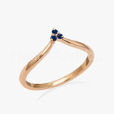0.3ct Round Cut Simulated Sapphire Dainty Trilogy Ring 14K Yellow Gold Plated