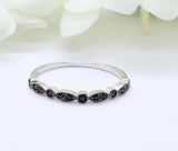 0.7ct Round Cut Black Diamond Wedding Band Half Eternity 14k White Gold Finish