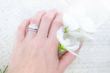 2ct Princess Cut Diamond Accents Trilogy Engagement Ring 14k White Gold Finish