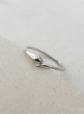 0.1ct Engagement Ring Round Cut Diamond Snake Design 14k White Gold Finish