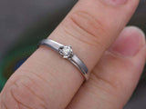 0.15ct Round Cut Diamond Engagement Ring Solitaire Promise 14k Rose Gold Finish