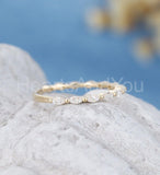 0.3ct Marquise Simulated Diamond Half Eternity Wed Band 14k Yellow Gold Plated