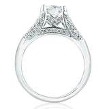 1.54ct Round Cut Diamond Engagement Ring Split Band Solitaire 14k WhiteGold Over