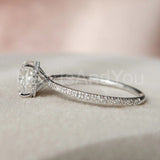 2.2ct Cushion Simulated Diamond Solitaire Engagement Ring 14k White Gold Plated