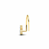 0.2ct Round Diamond Petite Twist Nose Pin Ring Piercing 14k Yellow Gold Finish