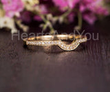 0.5ct Round Cut Moissanite Stacking Anniversary Wed Band 14k Yellow Gold Plated