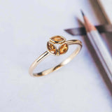 1.2ct Marquise Cut Yellow Citrine 3 Stone Leaf Design Ring 14k YellowGold Finish