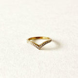 1ct Round Cut Diamond Wedding Band V Shape Half Eternity 14k Yellow Gold Finish