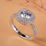 3Ct Round Cut VVS1 Diamond Double Halo Engagement Ring 14K Dual Tone Gold Finish