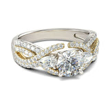 3.5Ct Round Cut Diamond Elegant Solitaire Engagement Ring 14K Dual Gold Finish