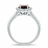 2.3ct Engagement Ring Oval Cut Pink Ruby Diamond Accent Halo 14k White Gold Over