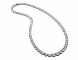 25Ct Round Cut Diamond Graduated Extravagant Tennis Necklace 18K White Gold Over