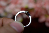0.2ct Engagement Ring Round Cut Green Emerald Bypass Trilogy 14k White Gold Over