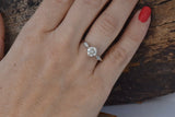 Accent Solitaire Engagement Ring 2ct Round Cut VVS1D Diamond 14k White Gold Over