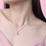 1ct Round Cut Moissanite Solitaire Pendant with Chain 14k White Gold Plated
