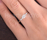 0.25ct Round Cut Moissanite Minimalist Engagement Ring 14k White Gold Plated