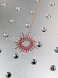 1ct Round Simulated Pink Ruby Sunshine Pendant with Chain 14k Rose Gold Plated