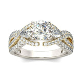 3.5Ct Round Cut Diamond Elegant Solitaire Engagement Ring 14K Dual Gold Finish