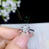 Fancy Solitaire Women Engagement Ring 1ct Round Cut Diamond 14k WhiteGold Finish