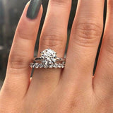 1.2ct Engagement Ring Round Cut Diamond 6 Prong Solitaire 14k White Gold Finish