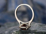 2.3ct Cushion Cut Red Garnet Halo Solitaire Engagement Ring 14K Rose Gold Finish