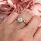 0.5ct Round Cut Moissanite Twist Solitaire Engagement Ring 14k White Gold Plated