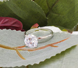 Solitaire Engagement Ring 0.6ct Round Cut VVS1D Diamond 14k White Gold Finish