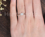0.5ct Cushion Simulated Diamond Solitaire Engagement Ring 14k Rose Gold Plated