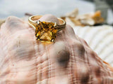 2ct Engagement Ring Cushion Cut Citrine Braided Solitaire 14k Yellow Gold Finish
