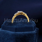 0.5ct Trillion Simulated Diamond Solitaire Accents Ring 14k Yellow Gold Plated