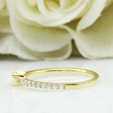 1.3ct Baguette Cut Diamond Engagement Ring East West Design 14k Yellow Gold Over