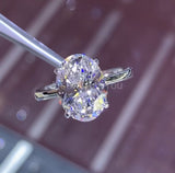2.25ct Oval Simulated Diamond Hidden Halo Engagement Ring 14k White Gold Plated