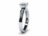 2.3ct Engagement Ring Princess Diamond Solitaire with Accent 14k White Gold Over