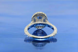 2ct Oval Cut VVS1D Diamond Halo Solitaire Engagement Ring 14k White Gold Finish