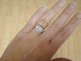 2ct Round Cut Diamond Floral Leaf Design Engagement Ring 14K White Gold Finish