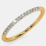 0.2ct Round Cut Moissanite Anniversary Women Wedding Band 14k Yellow Gold Plated