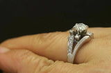 2ct Round Cut VVS1D Diamond Engagement Ring 14k White Gold Finish Split Shank